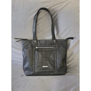 Valenchi Large Black Genuine Leather Purse Shoulder Handbag Tote Bag Women